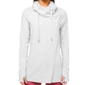 Lululemon Coast Easy Wrap Jacket Heathered Gray Size 4 Modal French Terry